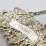 William IV Sterling Silver Bacchus Pattern Whisky Decanter Label Antique 1835