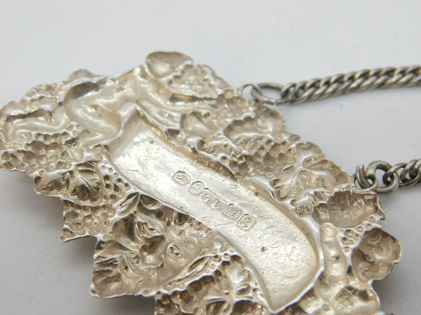 William IV Sterling Silver Bacchus Pattern Whisky Decanter Label Antique 1835