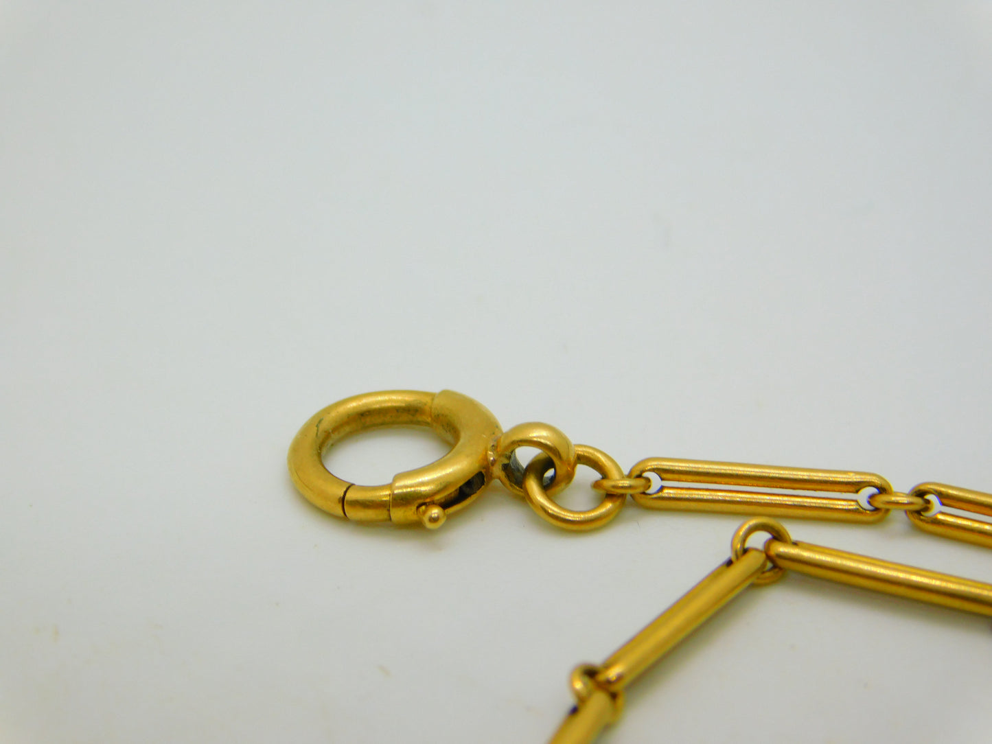 Victorian 18ct Yellow Gold Trombone Link Albertina Watch Chain Antique c1860