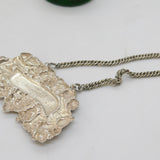 William IV Sterling Silver Bacchus Pattern Whisky Decanter Label Antique 1835