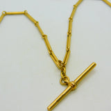Victorian 18ct Yellow Gold Trombone Link Albertina Watch Chain Antique c1860