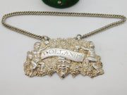 William IV Sterling Silver Bacchus Pattern Hollands Decanter Label Antique 1835
