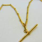 Victorian 18ct Yellow Gold Trombone Link Albertina Watch Chain Antique c1860