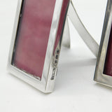 Edwardian Pair of Sterling Silver Miniature Portrait Picture Frames Antique 1908 Birmingham