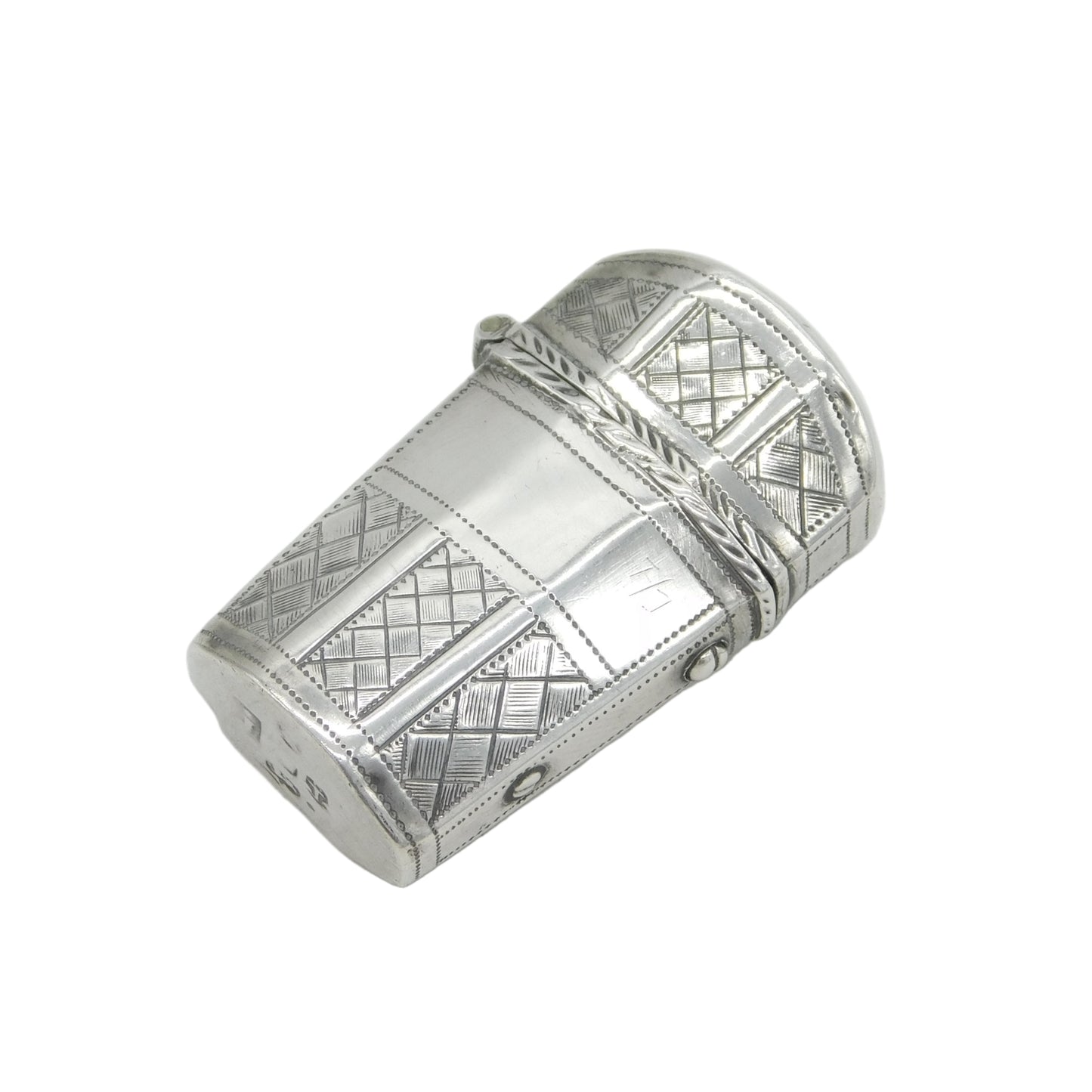 George III Sterling Silver Crossed Pattern Sewing Etui Antique 1807 Birmingham