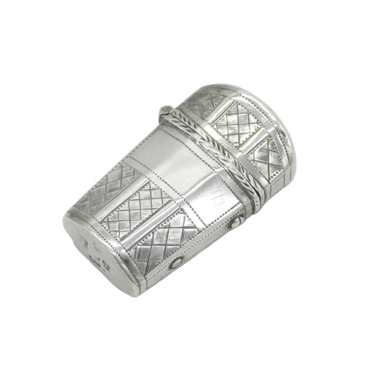 George III Sterling Silver Crossed Pattern Sewing Etui Antique 1807 Birmingham