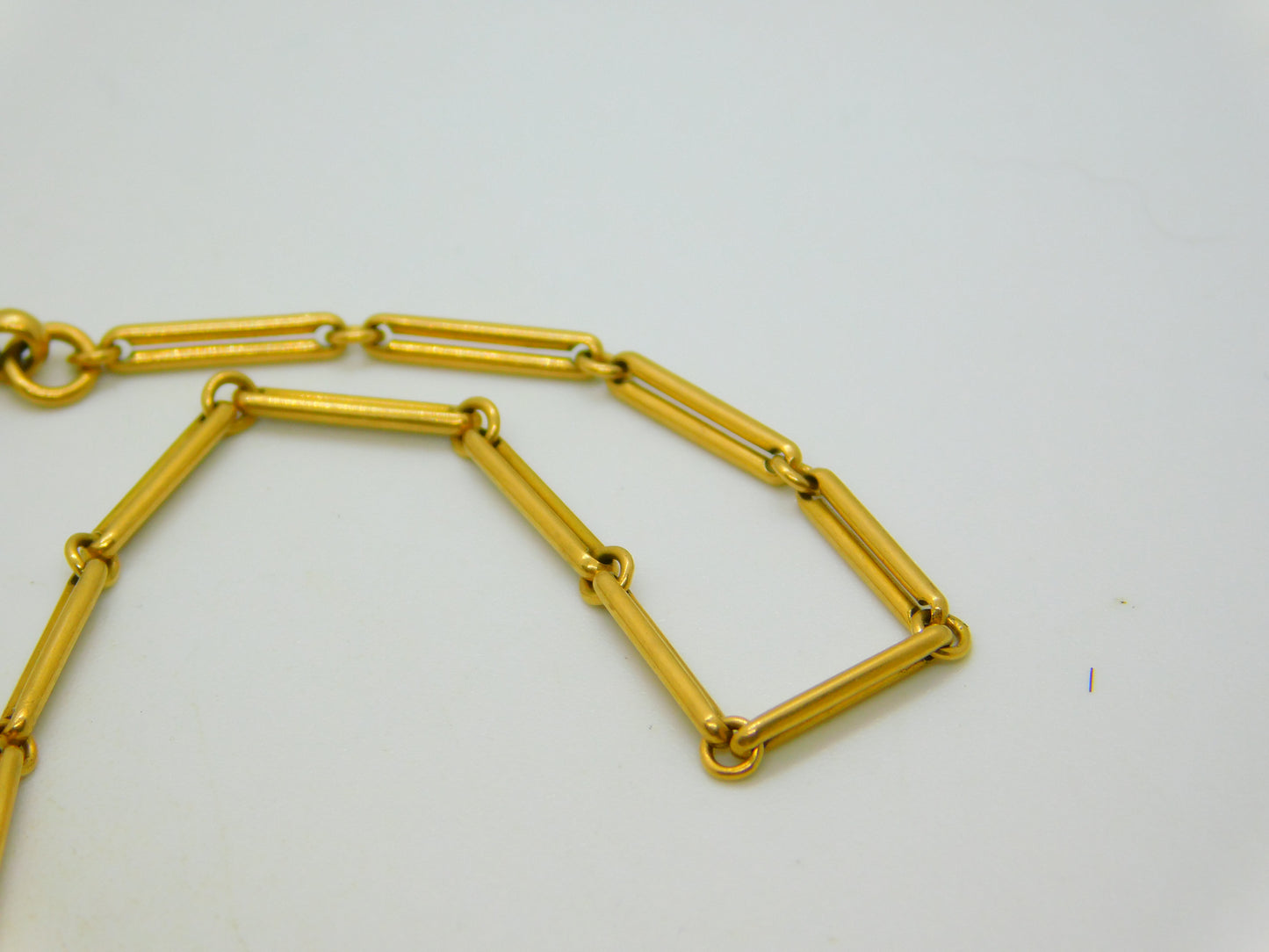 Victorian 18ct Yellow Gold Trombone Link Albertina Watch Chain Antique c1860