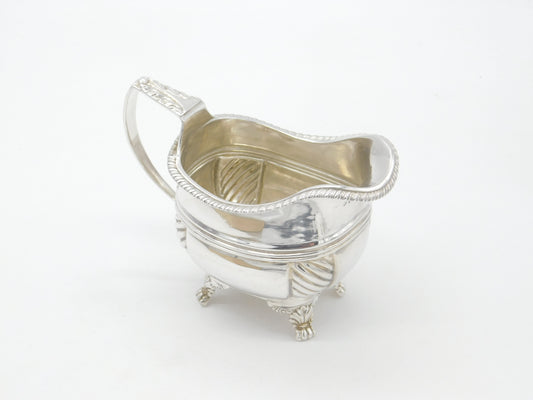 Georgian Sterling Silver Paw Foot Sauce Boat 1817 London William Troby Antique