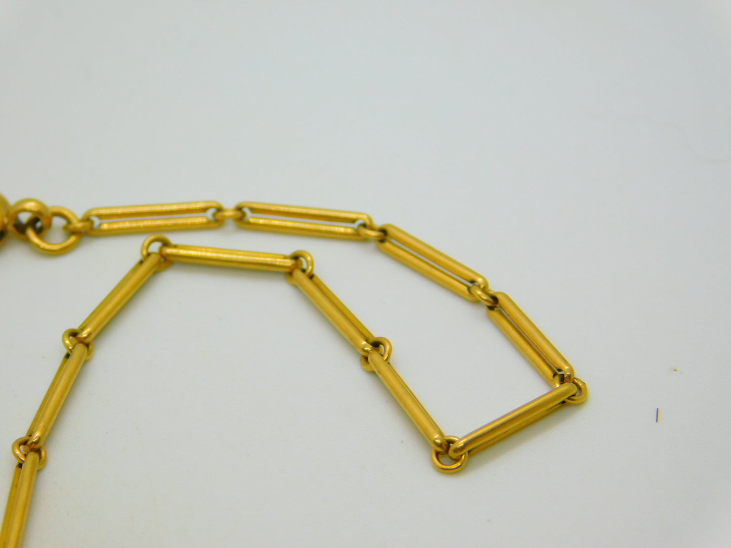Victorian 18ct Yellow Gold Trombone Link Albertina Watch Chain Antique c1860
