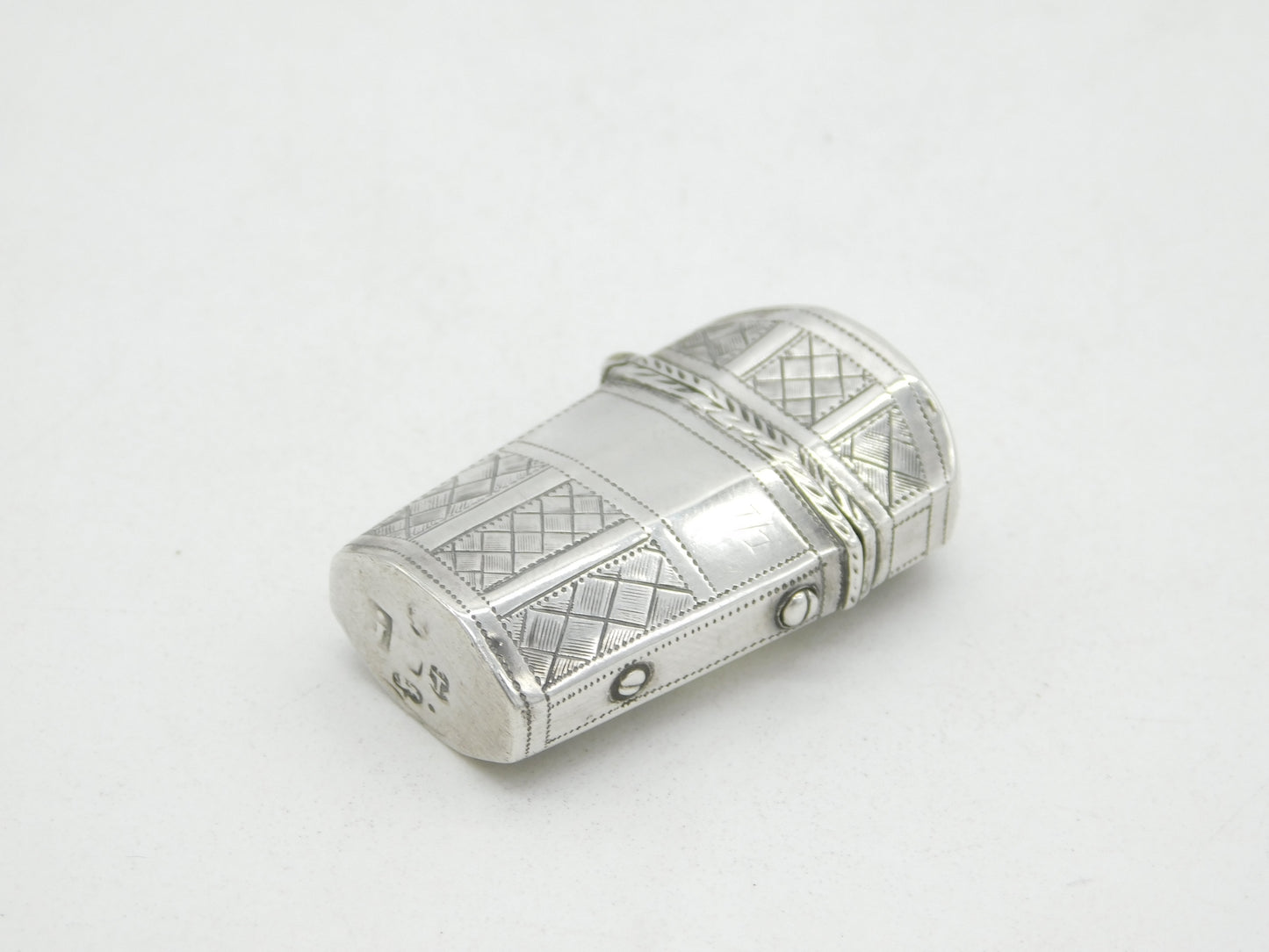 George III Sterling Silver Crossed Pattern Sewing Etui Antique 1807 Birmingham