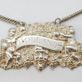 William IV Sterling Silver Bacchus Pattern Hollands Decanter Label Antique 1835