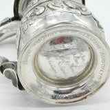 George III Sterling Silver Floral Embossed Lidded Tankard Antique 1773 London