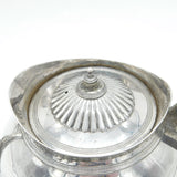 George III Sterling Silver Fluted Wooden Handle Teapot Antique 1800 London