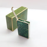 Edwardian Scottish Boxed Silver Plate & Moss Agate Vesta Case Antique c1910