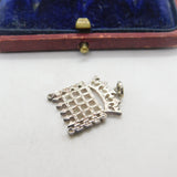 Sterling Silver 'Crowned Portcullis' British Parliament Symbol Charm Vintage