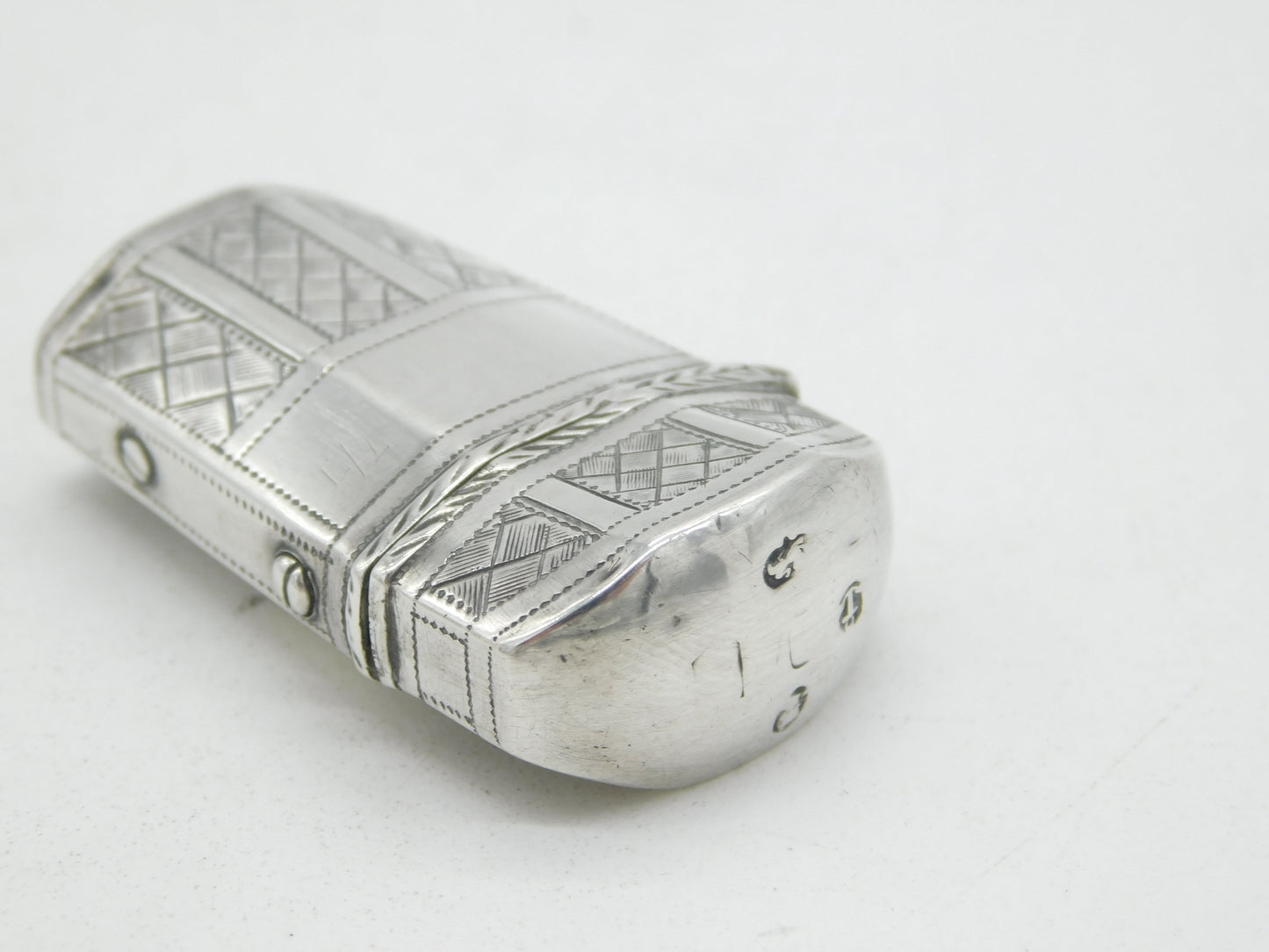 George III Sterling Silver Crossed Pattern Sewing Etui Antique 1807 Birmingham