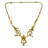 18th Century Early French Silver Gilt Floral Pattern Collar Necklace Antique