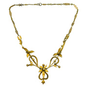 18th Century Early French Silver Gilt Floral Pattern Collar Necklace Antique