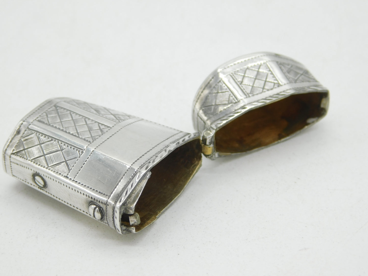 George III Sterling Silver Crossed Pattern Sewing Etui Antique 1807 Birmingham