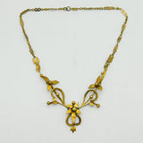 18th Century Early French Silver Gilt Floral Pattern Collar Necklace Antique