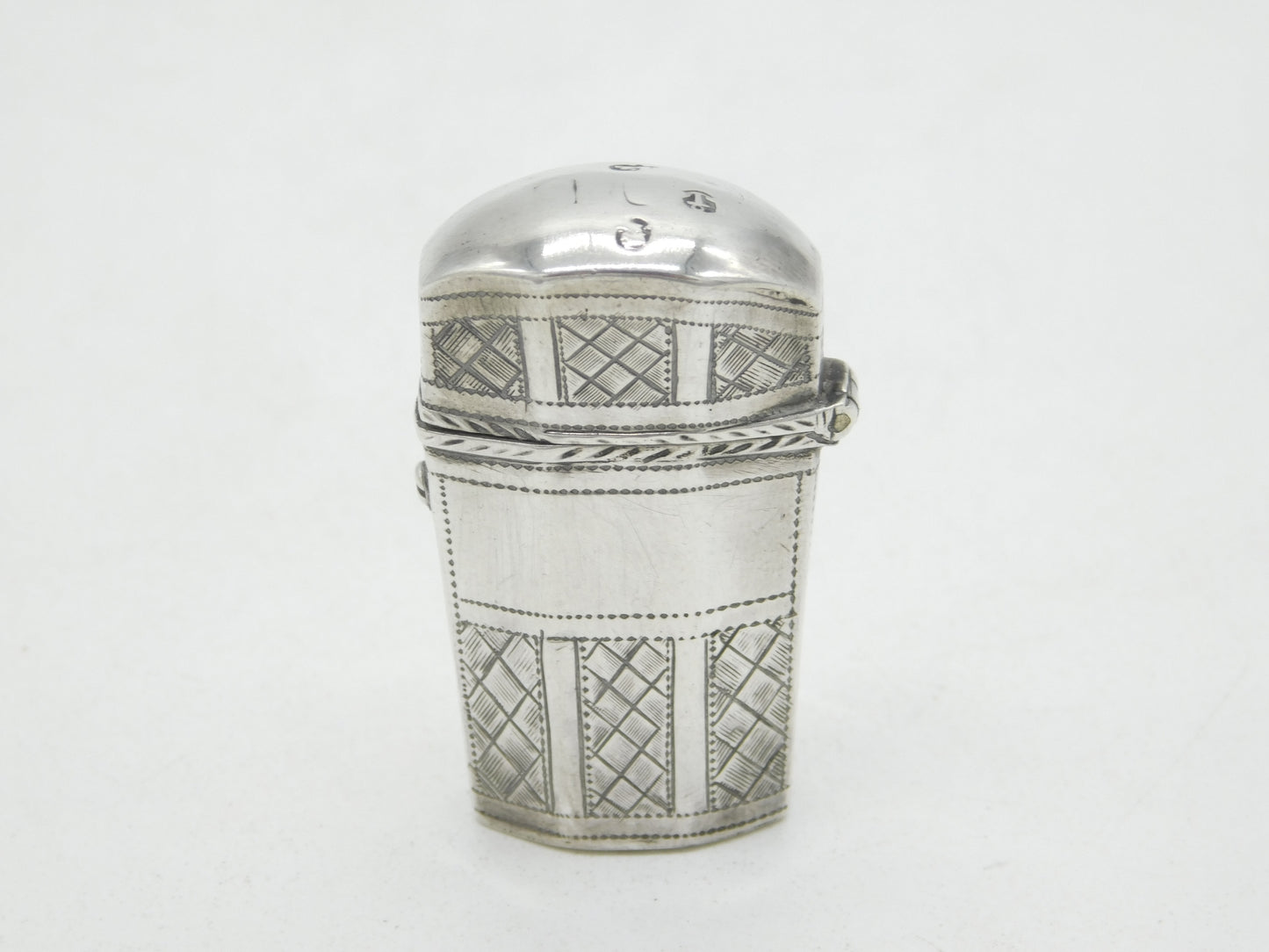 George III Sterling Silver Crossed Pattern Sewing Etui Antique 1807 Birmingham