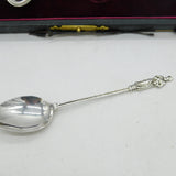 Edwardian Boxed Sterling Silver Apostle Teaspoon Set Antique 1905 Birmingham