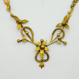 18th Century Early French Silver Gilt Floral Pattern Collar Necklace Antique