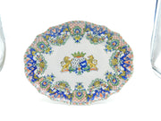 French 19th Century Quimper Faience Armorial Meat Platter Dish Antique c1890
