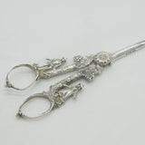 Sterling Silver Regency Couple & Floral Pattern Grape Scissors 1970 Vintage