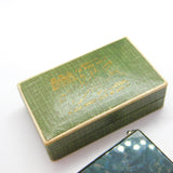 Edwardian Scottish Boxed Silver Plate & Moss Agate Vesta Case Antique c1910