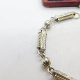 Victorian Sterling Silver Albertina Ball Link Chain Bracelet Antique c1880 7.5"