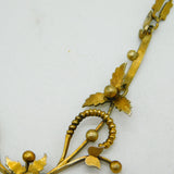 18th Century Early French Silver Gilt Floral Pattern Collar Necklace Antique