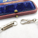 Victorian Sterling Silver Albertina Ball Link Chain Bracelet Antique c1880 7.5"