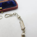 Victorian Sterling Silver Albertina Ball Link Chain Bracelet Antique c1880 7.5"