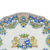 French 19th Century Quimper Faience Armorial Meat Platter Dish Antique c1890