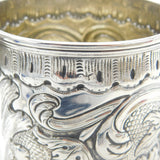 Georgian Sterling Silver Floral Repousse Tankard Mug Antique c1810 Inscribed