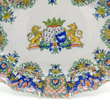 French 19th Century Quimper Faience Armorial Meat Platter Dish Antique c1890