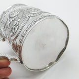 Georgian Sterling Silver Floral Repousse Tankard Mug Antique c1810 Inscribed