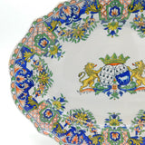 French 19th Century Quimper Faience Armorial Meat Platter Dish Antique c1890