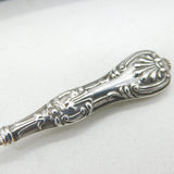 Edwardian Boxed Sterling Silver Floral Set of Teaspoons Antique 1905 Birmingham