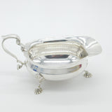Large Sterling Silver Scrolled Feel Sauce Boat Antique 1932 Birmingham Art Deco