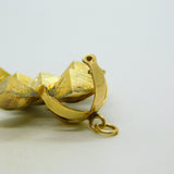 9ct Gold & Sterling Silver Opening Masonic Ball Charm Fob Antique c1920 Art Deco