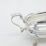 Large Sterling Silver Scrolled Feel Sauce Boat Antique 1932 Birmingham Art Deco