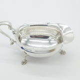 Large Sterling Silver Scrolled Feel Sauce Boat Antique 1932 Birmingham Art Deco