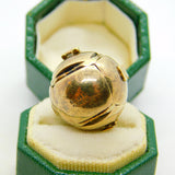 9ct Gold & Sterling Silver Opening Masonic Ball Charm Fob Antique c1920 Art Deco