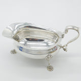 Large Sterling Silver Scrolled Feel Sauce Boat Antique 1932 Birmingham Art Deco
