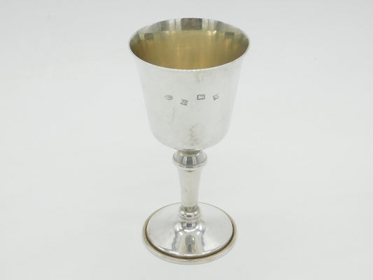 Sterling Silver Wine Goblet or Chalice Vintage 1972 Birmingham W.I Broadway