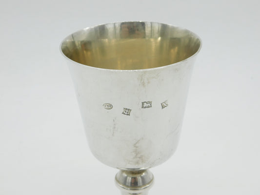 Sterling Silver Wine Goblet or Chalice Vintage 1972 Birmingham W.I Broadway