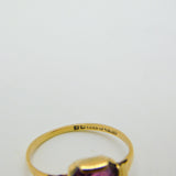 9ct Yellow Gold & Emerald Cut Amethyst Dress Ring Vintage 1960 Birmingham
