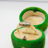 Victorian 18ct Yellow Gold Five-Stone Diamond Boat Ring Antique c1890
